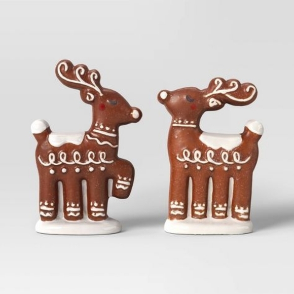 Target Other - Target Gingerbread Brown and White Reindeer Decor